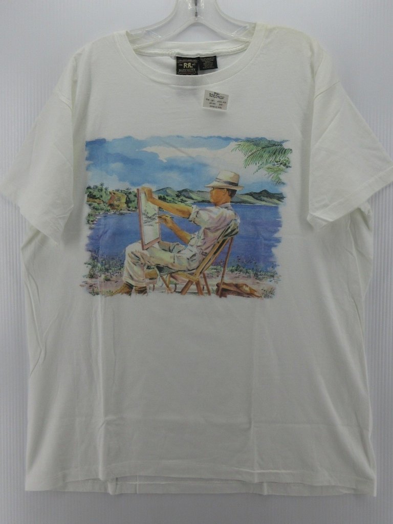 Vtg Rrl Double Rl Ralph Lauren Shirt Xl Artist Painting Graphic Usa